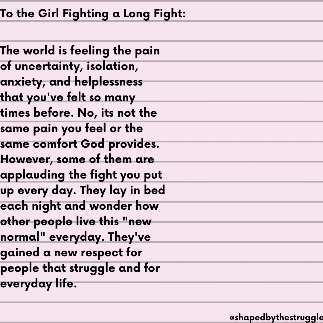 A letter to the girl fighting a long fight.
